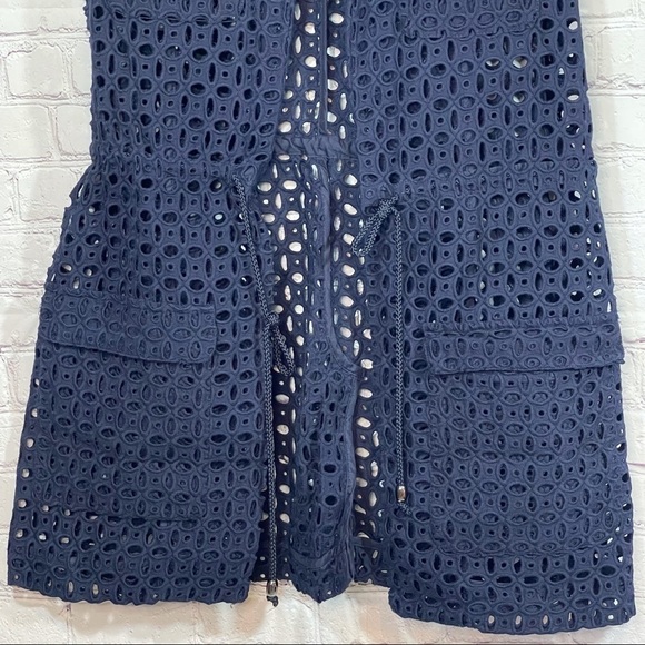 Chico’s Blue Eyelet Vest Jacket size 0 - Picture 6 of 15